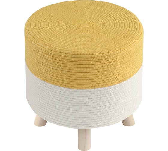 Пуф Bergenson Bjorn Devy D40x40 см, бежевый/горчичный TL-BB-PFDV-PN-CTN-M40
