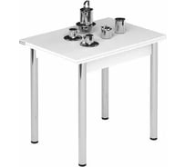 Раздвижной стол Leset Лиль 1Р металл хром, белый 27475