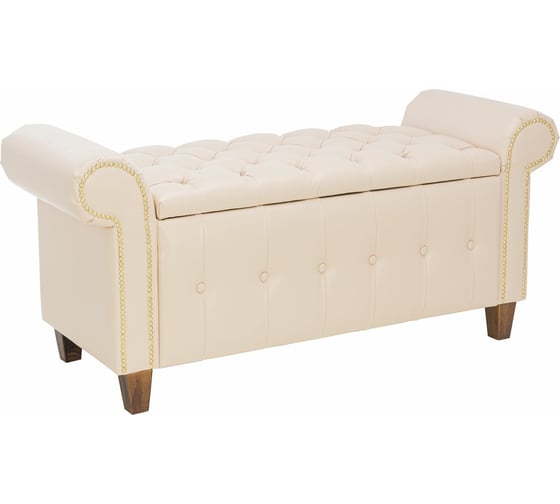 Банкетка Leset Classic-Б1 бежевая экокожа, ножки орех 7238-4005