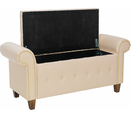 Банкетка Leset Classic-Б1 бежевая экокожа, ножки орех 7238-4005