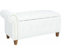 Банкетка Leset Classic-Б2 белая экокожа, ножки орех 5380-4043