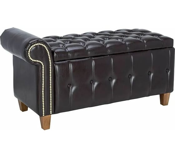 Банкетка Leset Classic-Б2 коричневая экокожа, ножки орех 5380-4050