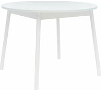 Раздвижной стол Leset Мидел круглый, металл белый, стекло белое 6472-2767