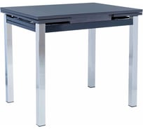 Раздвижной стол Leset Париж 1Р металл хром, стекло черное 7407-0357