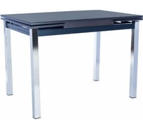 Раздвижной стол Leset Париж 2Р металл хром, стекло черное 7408-0388