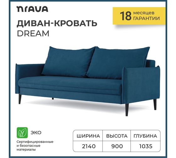 Угловой диван-кровать NRAVA Dream синий 4657773607064