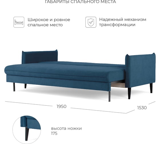 Угловой диван-кровать NRAVA Dream синий 4657773607064