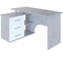 Компьютерный стол СОКОЛ КСТ-09 левый, бетон/белый 00-00011534