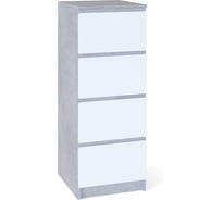 Тумба СОКОЛ Т-4р бетон/белый 00-00011541