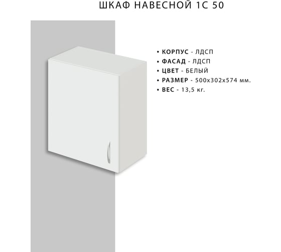 Навесной шкаф НОРТА NORTA 500x302x574 1С 4657773607255
