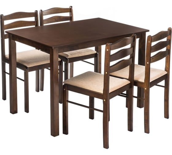 Обеденная группа Woodville Starter (стол и 4 стула) oak / beige 11411 1