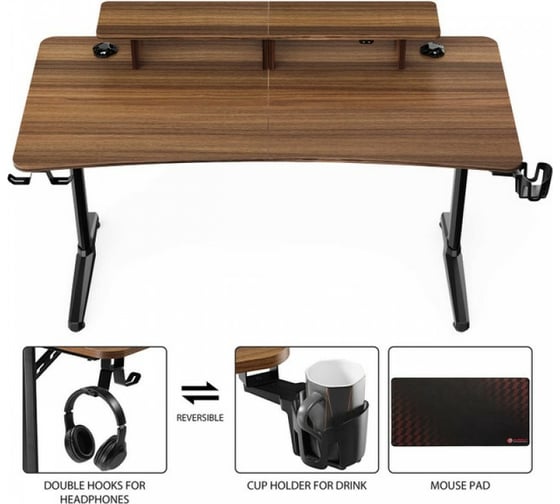 Стол для компьютера EUREKA GIP 60 Walnut ERK-I60P-WN