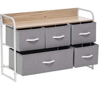 Комод Leset Ноа широкий, каркас белый, светло-серый LSКБ-00011830