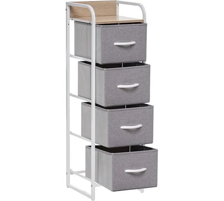 Комод Leset Ноа 4 ящика, каркас белый, светло-серый LSКБ-00011827