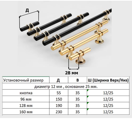 Ручка-кнопка Brante rk.1016.a.knob.bk черный 107207