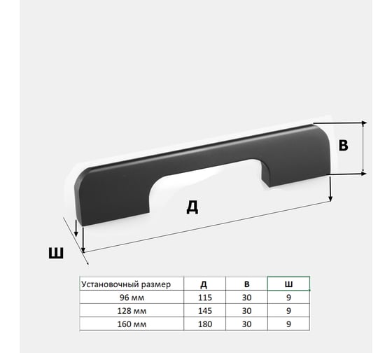 Ручка-скоба Brante rs.1006.a.96.bk 96 мм черный 107201