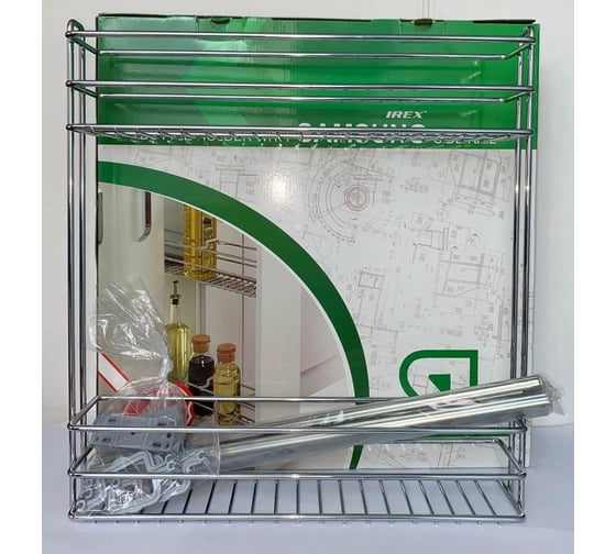Выкатная двухуровневая корзина-бутылочница SL 450x200, с шариковыми направляющими SAMSUNG DNV STANDART в нижнюю базу 200 мм SL 06.450.200 DNV