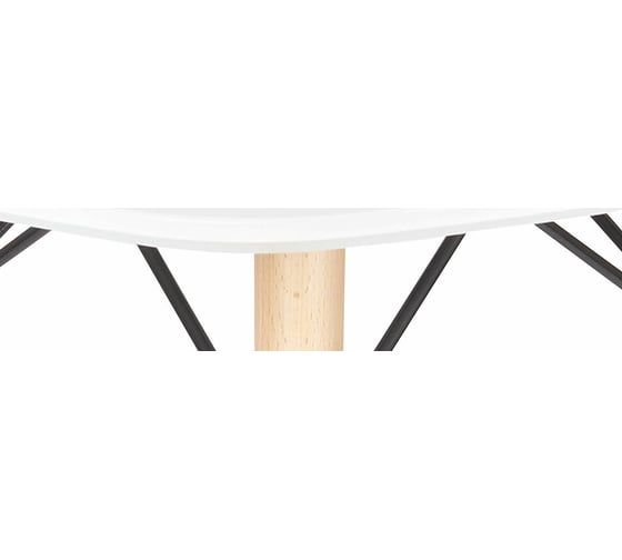 Обеденный стол BRABIX Eames T-01 круглый, диаметр 80 см, опоры дерево, пластик, белый 532633