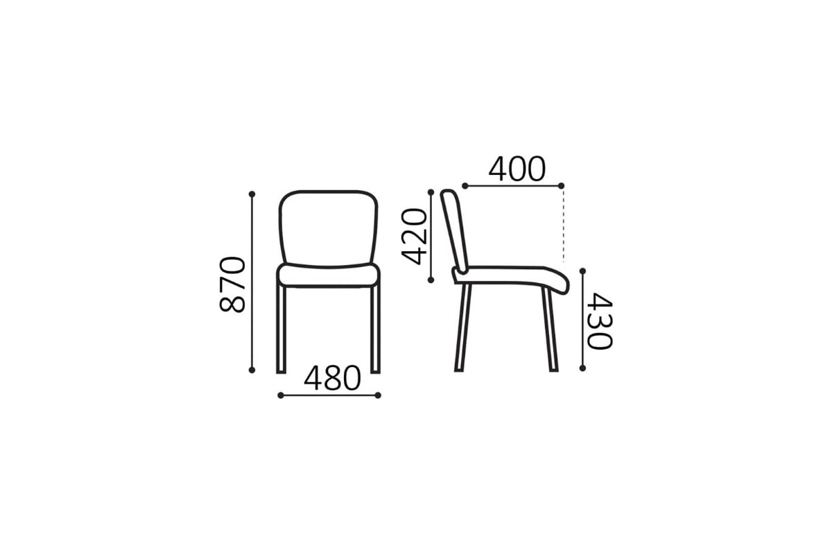 Изо характеристики. Стул для посетителей 