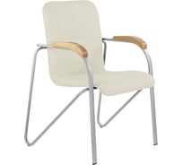 Кресло BRABIX Samba Cf-106 Box-2 серый каркас, наладки бук, кожзам бежевый 532764