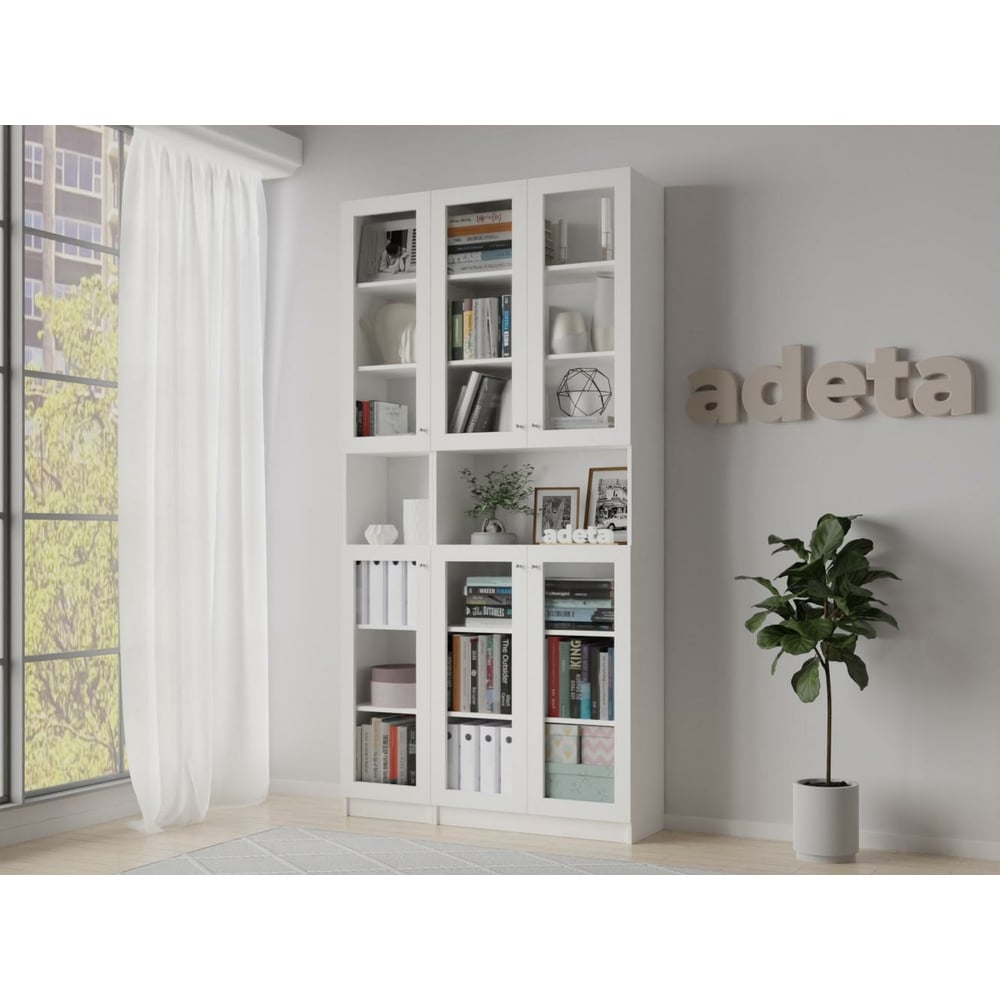 Книжный шкаф ADETA IKEA Билли 388 white 4540503 - выгодная цена, отзывы,  характеристики, фото - купить в Москве и РФ