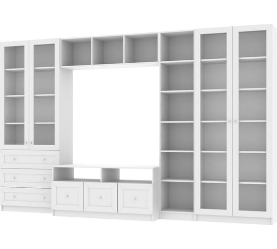 Книжный шкаф ADETA IKEA Билли 360 white, с тумбой под телевизор 4234352
