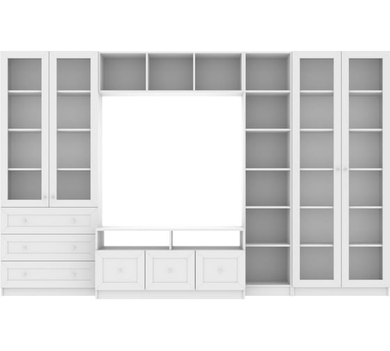 Книжный шкаф ADETA IKEA Билли 360 white, с тумбой под телевизор 4234352