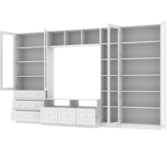 Книжный шкаф ADETA IKEA Билли 360 white, с тумбой под телевизор 4234352