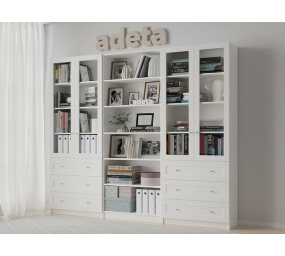 Книжный шкаф ADETA IKEA Билли 369 white 9368430