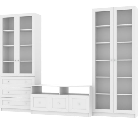 Книжный шкаф ADETA IKEA Билли 374 white, с тумбой под телевизор 74644