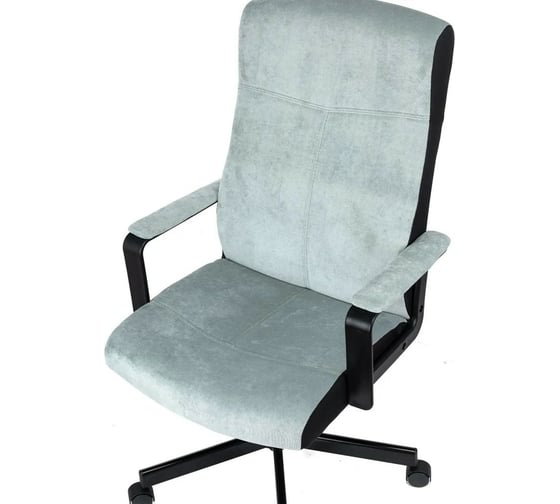 Кресло руководителя Бюрократ TopChairs ST-DOMINGO спинка и сиденье серо-голубая ткань Light-28 крестовина металлическая разборная ST-DOMINGO/LT28