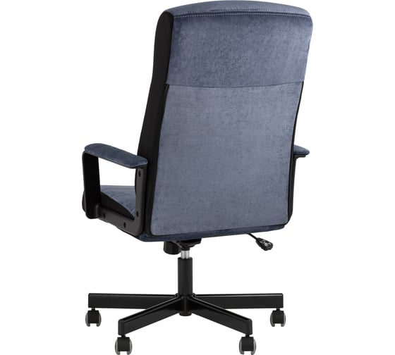 Кресло руководителя Бюрократ TopChairs ST-DOMINGO спинка и сиденье темно-синяя ткань Light-27 крестовина металлическая разборная ST-DOMINGO/LT27