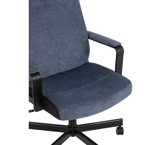 Кресло руководителя Бюрократ TopChairs ST-DOMINGO спинка и сиденье темно-синяя ткань Light-27 крестовина металлическая разборная ST-DOMINGO/LT27