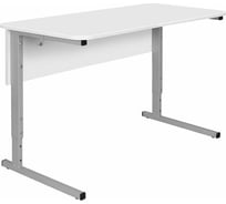 Стол-парта ДЭМИ 2-местный регулируемый Сут.55, 1200x500x520-640 мм, рост 2-4, серый каркас, ЛДСП белая 532713