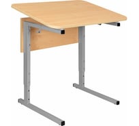 Стол-парта ДЭМИ 1-местный, регулируемый угол, Сут.54-01, 600x500x520-640 мм, рост 2-4, серый каркас, ЛДСП клён 532701