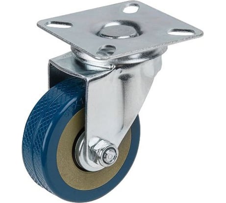 Мебельное колесо STARFIX диаметр 50 мм на площадке резиновая серый SMF-10526