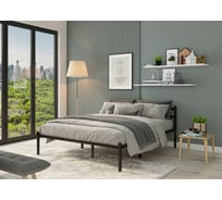 Металлическая разборная кровать ЭЛИМЕТ КОМПАКТ 1400x2000, с опорами и спинкой БП-00002501