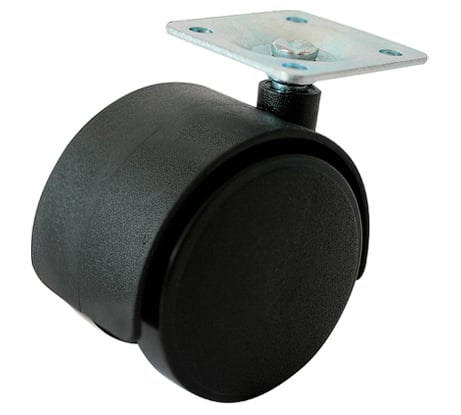 Мебельное колесо STARFIX диаметр 50 мм на площадке без фиксатора черное SMF-10193