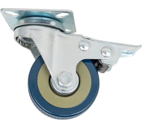 Мебельное колесо STARFIX диаметр 50 мм на площадке с фиксатором резиновая SMF-10527