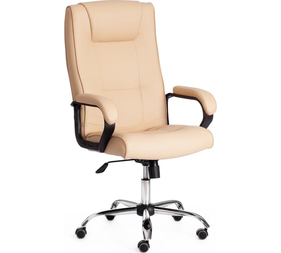 Кресло Tetchair maxima 36-34 хром 22, кожзам, бежевый 19514