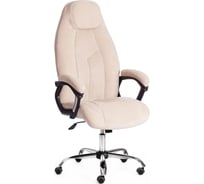 Кресло Tetchair boss 7/7/06 хром, флок, бежевый/бежевый перфорированный 19390