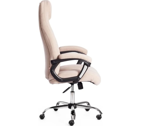 Кресло Tetchair boss 7/7/06 хром, флок, бежевый/бежевый перфорированный 19390