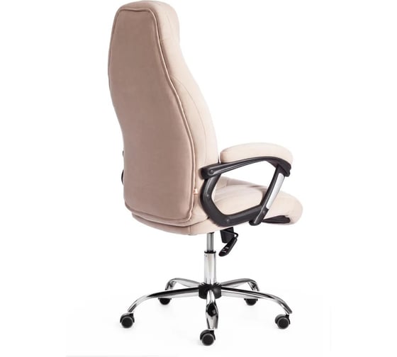 Кресло Tetchair boss 7/7/06 хром, флок, бежевый/бежевый перфорированный 19390
