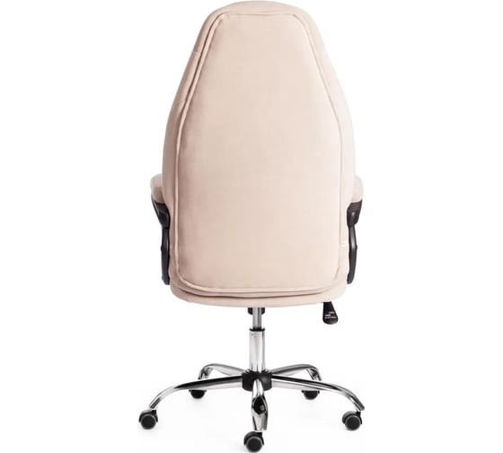 Кресло Tetchair boss 7/7/06 хром, флок, бежевый/бежевый перфорированный 19390