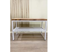 Обувница Pletenev LOFT махагон, каркас белый муар KPS-101-39