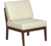 Кресло Мебелик массив, мягкое, экокожа крем, каркас орех 7547