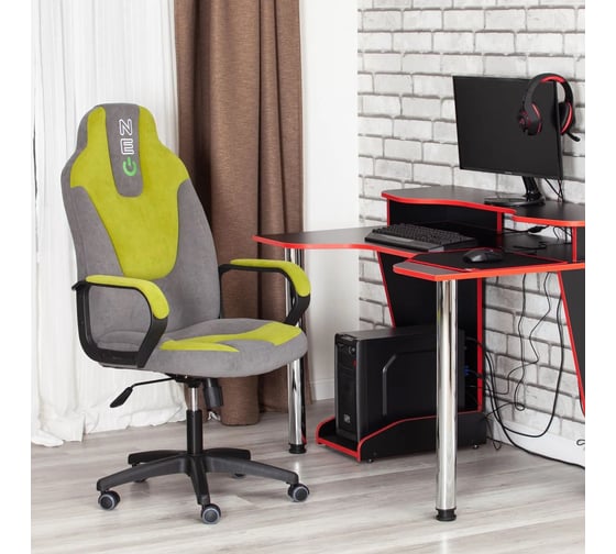 Кресло Tetchair neo 2 (22) 29/23 флок, серый/олива 19577