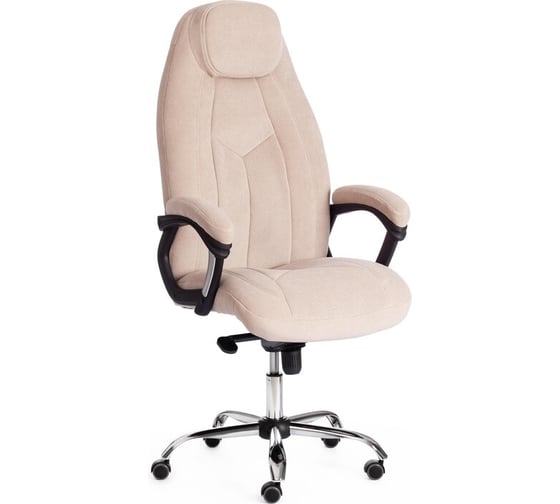 Кресло Tetchair boss lux 7/7/06 флок, бежевый/бежевый перфорированный 19392