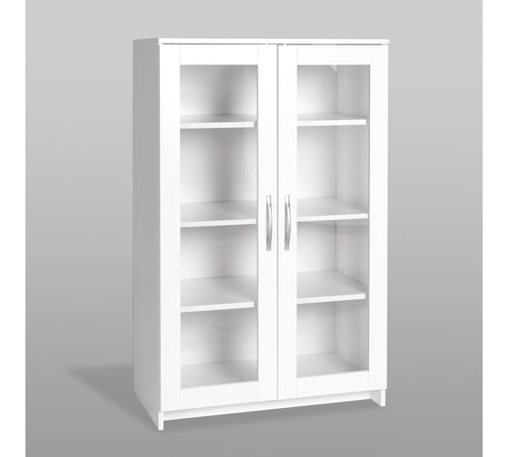 Тумба/комод Шведский Стандарт СИРИУС 2 двери со стеклом, 78x41x47 см, белая 2.02.03.390.1
