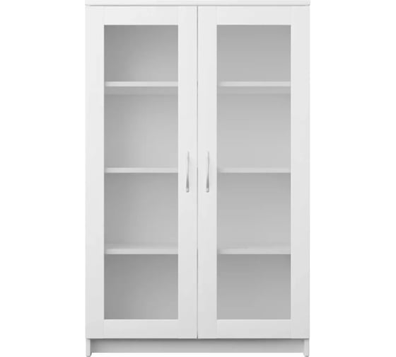 Тумба/комод Шведский Стандарт СИРИУС 2 двери со стеклом, 78x41x47 см, белая 2.02.03.390.1